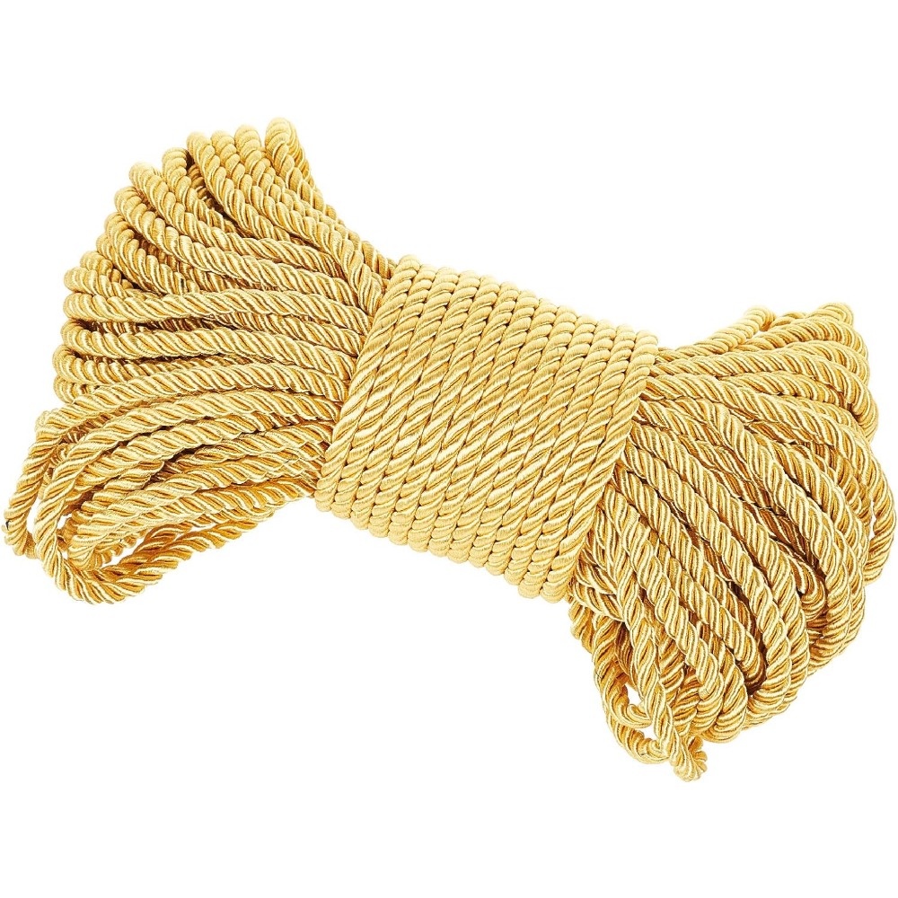 Cord Trim Twisted - 6mm金メッキロープ,27ヤード,シルクリボン,サテン,光沢,装飾,縫製,学校プロジェクト用