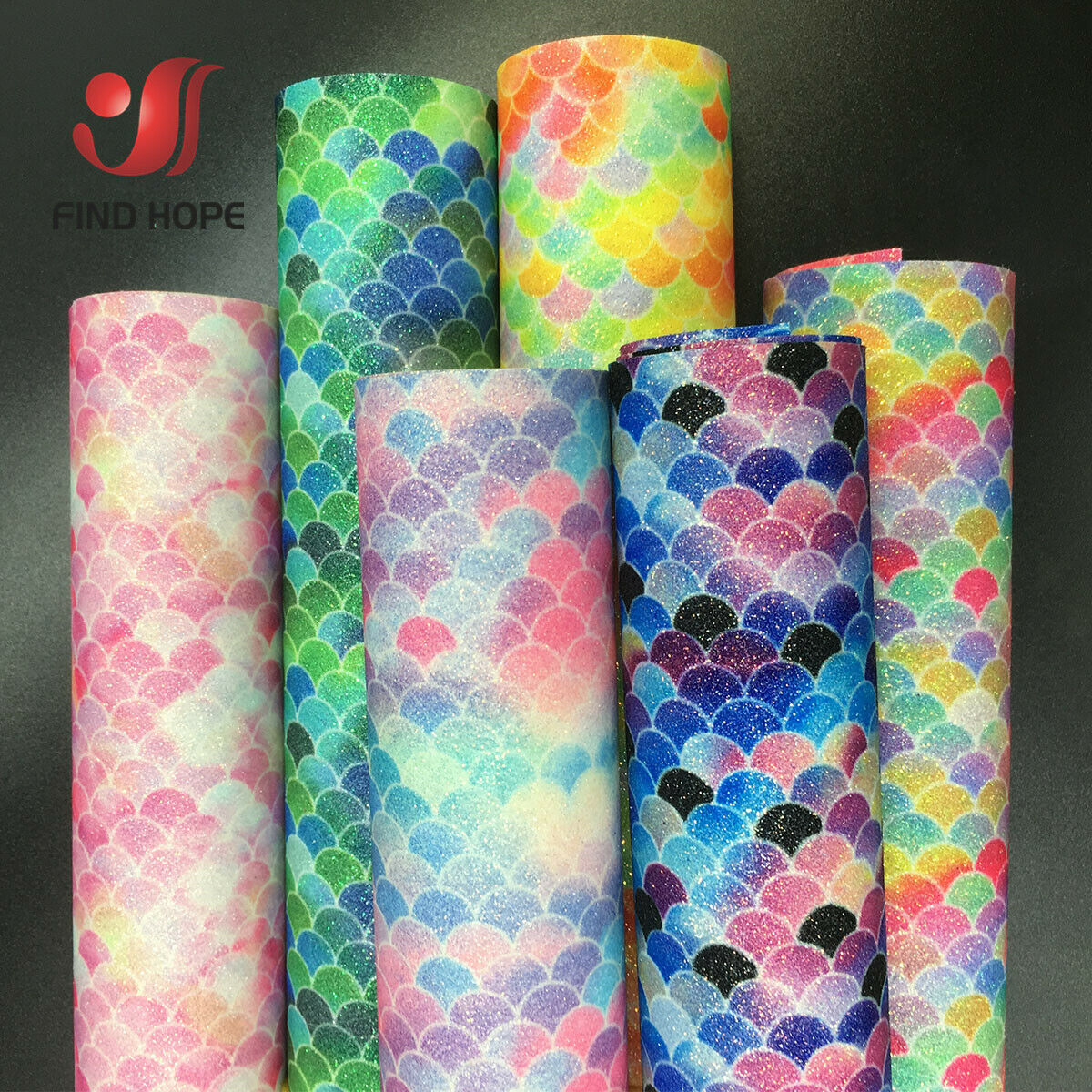 Glitter Vinyl Roll - マーメイドのようなキラキラ、レインボー、虹色、キラキラ、合成皮革、ビニール、パーティーの装飾、ヘアボウ、DIY、クラフト素材