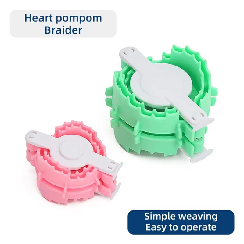 Pom Pom Maker Tool - ポンポンメーカー フラフボール編みツール ハート型 かぎ針編み糸 ポンポンメーカー 2個入り