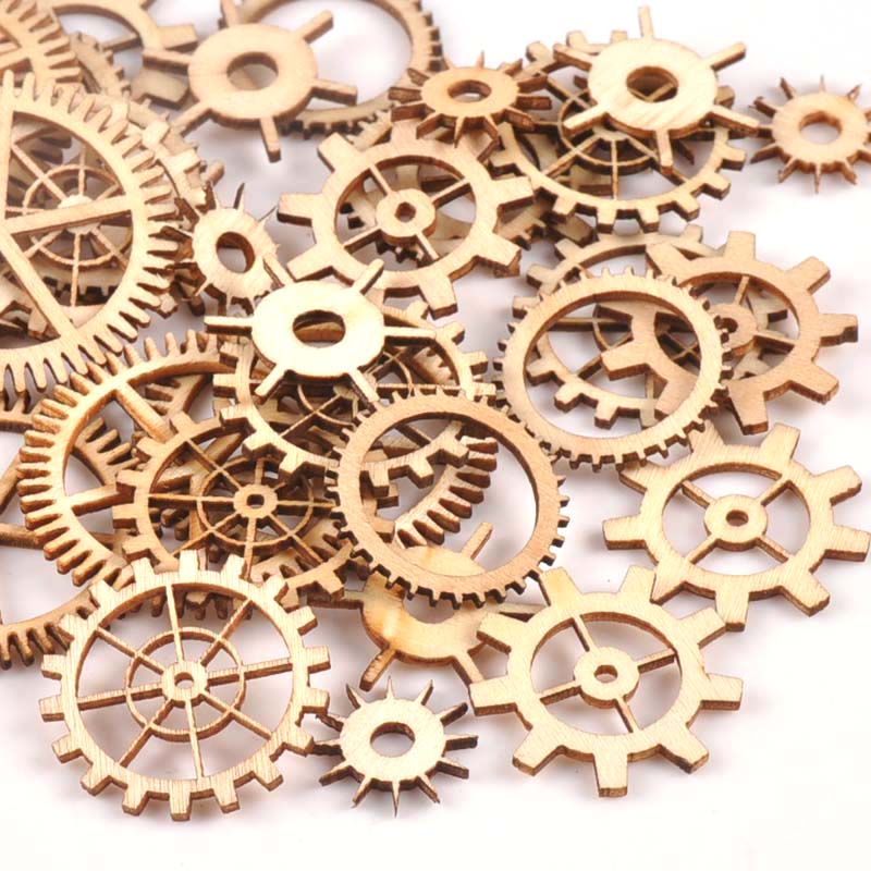 Craft Embellishments - 手作りの家の装飾のためのdiyスクラップブッキング,未完成の木製クラフトホイール,混合された天然の木製の装飾,20〜40mm,36個,m1653