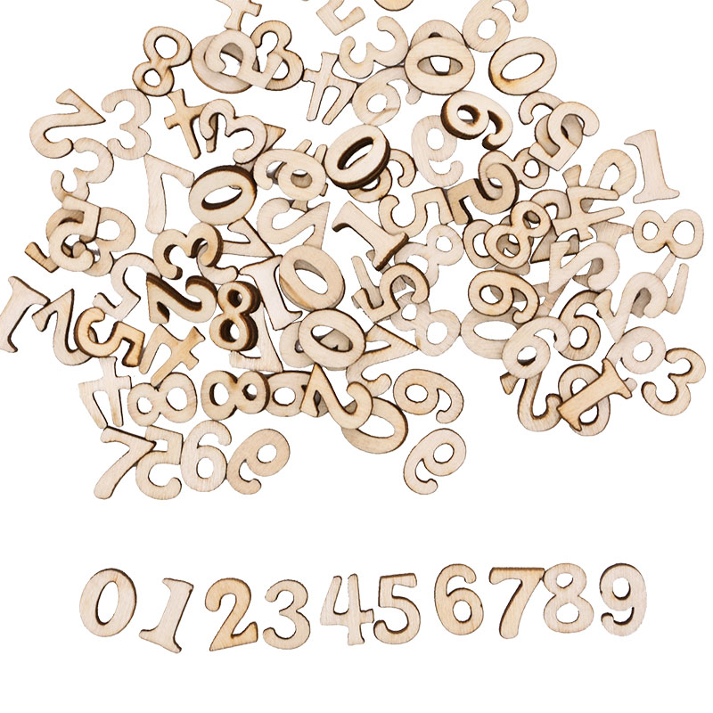 アルファベットと数字の木製のアルファベットと数字,結婚式の装 - Craft Embellishments のレビューと価格