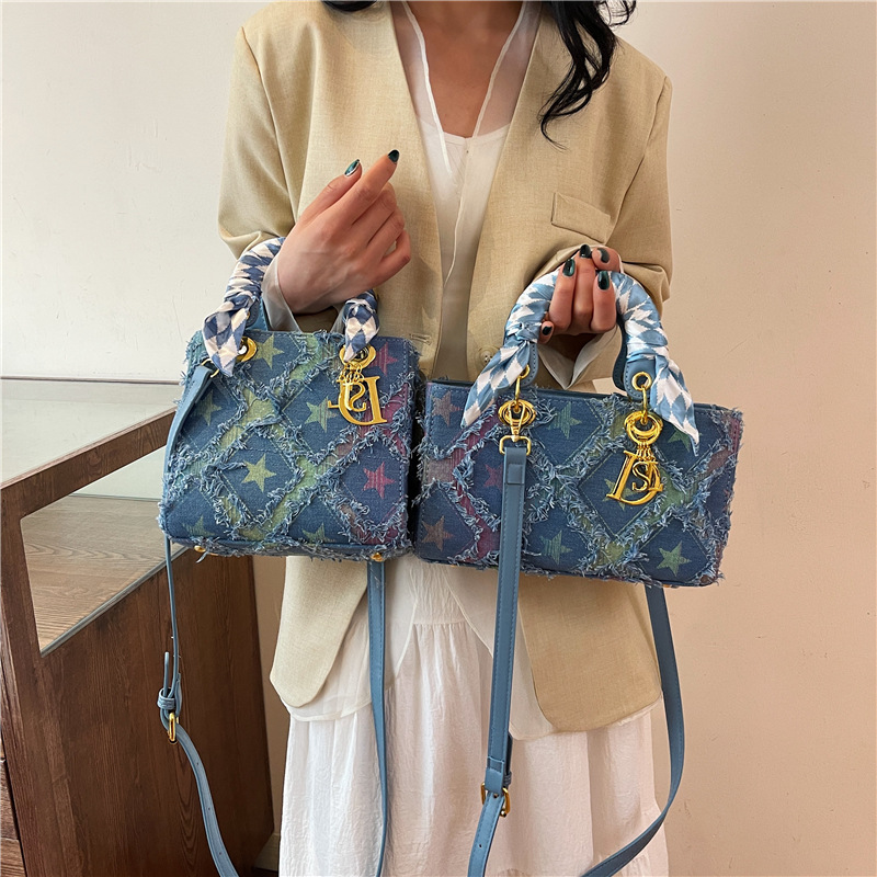 Y2K レディース 新しいデニム スター ハンドバッグ 多用 - Craft Embellishment Storage のレビューと価格