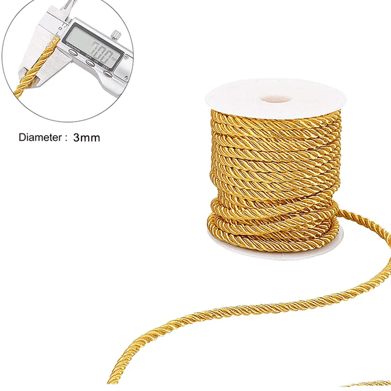 3mm 10m ツイストコードロープトリムクラフト装飾ナイロ - Cord Trim Twisted のレビューと価格