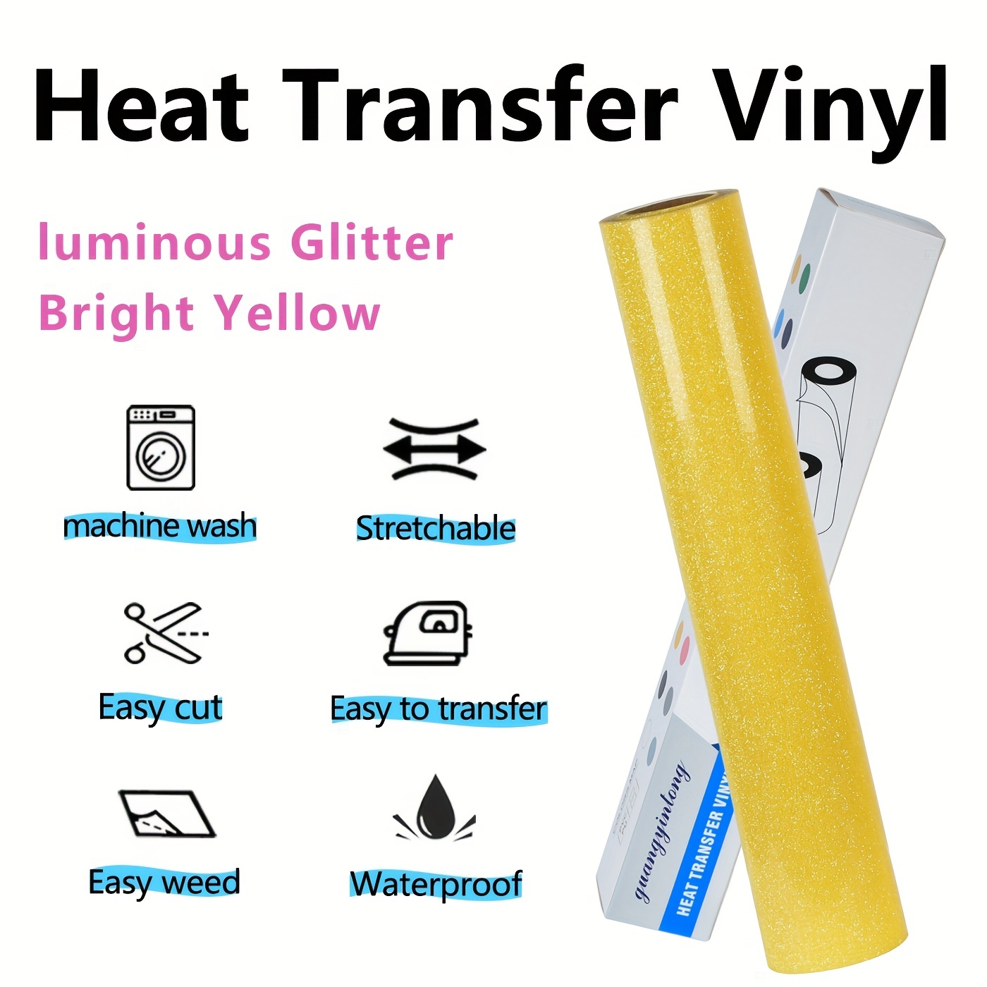 グリッターHTV熱転写ビニールロール 12インチ×10フィー - Glitter Vinyl Roll のレビューと価格