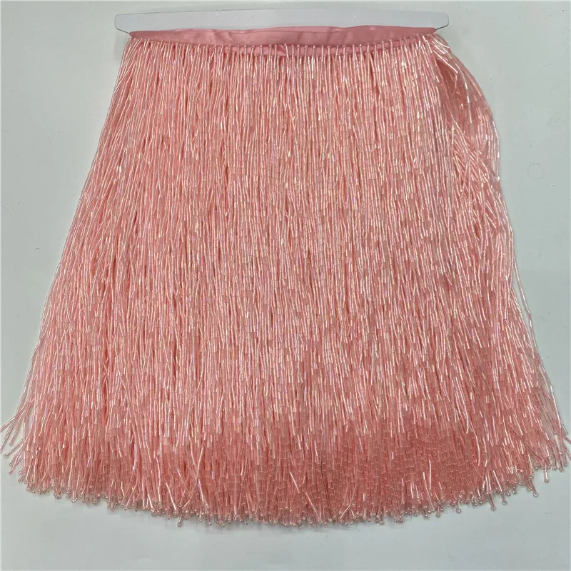 5 メートル/ロット美しいトリムポリエステルビーズレースフリ - Beaded Trim Fringe のレビューと価格