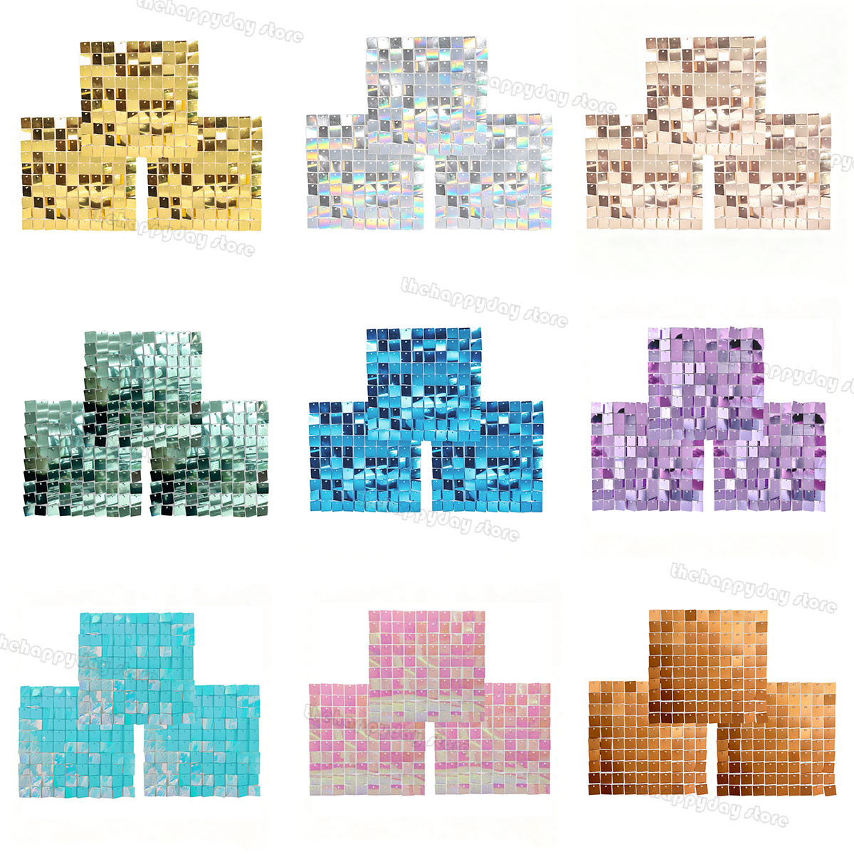 18～3枚セット シマー ウォールバックドロップパネル スク - Sequin Fabric Panel のレビューと価格