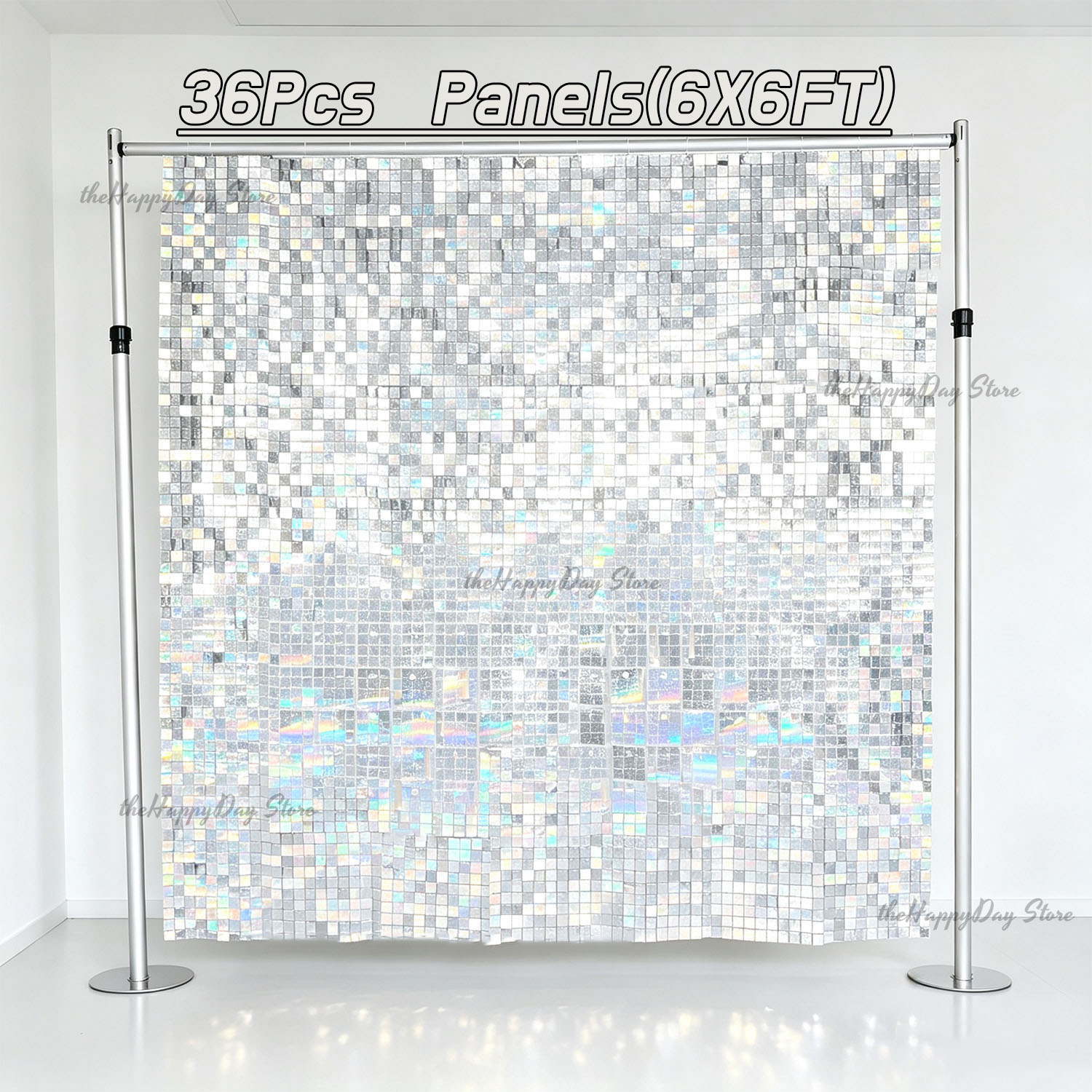 18～3枚セット シマー ウォールバックドロップパネル スク - Sequin Fabric Panel のレビューと価格