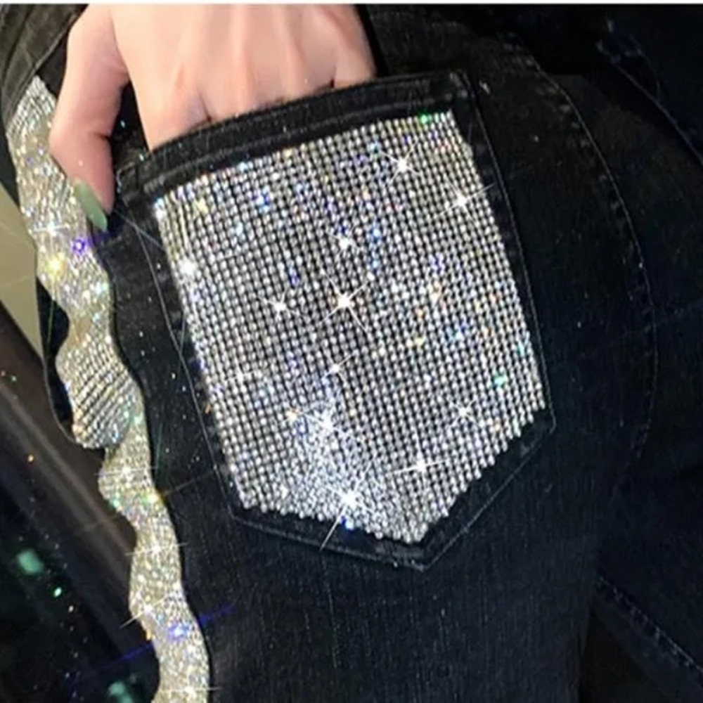 装飾用の豪華なラインストーンパッチ,衣類用のクリスタル,プリ - Hotfix Rhinestone Sheet のレビューと価格
