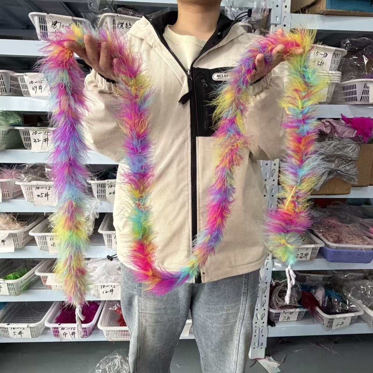 多色2メートルマラボーフェザーボア七面鳥の羽根リボンショール - Feather Trim Marabou のレビューと価格