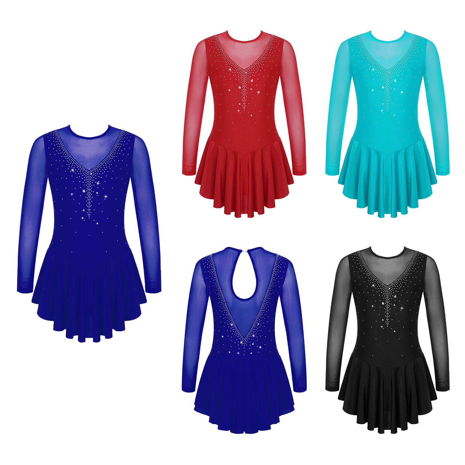 子供バレエチュチュドレスラインストーン体操レオタード十代の少 - Rhinestone Banding Trim のレビューと価格