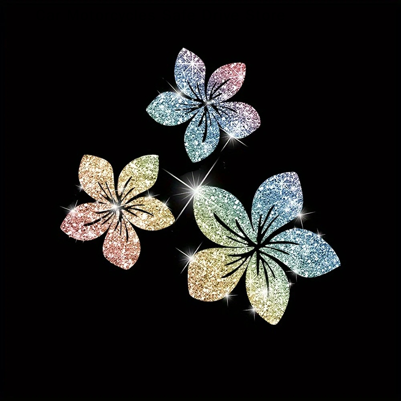 花柄グリッター装飾車用ステッカー 防水 DIY ステッカー  - Glitter Vinyl Roll のレビューと価格