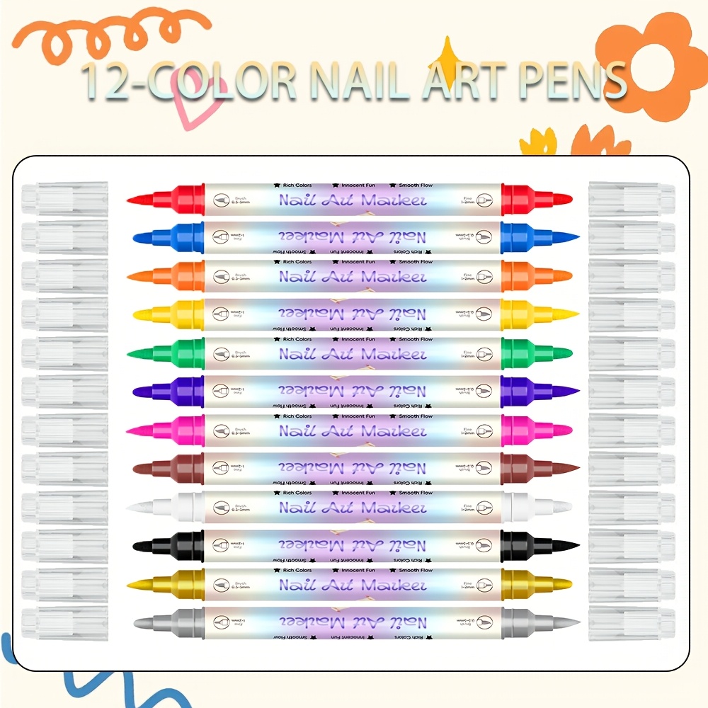 12色ネイルアートペンセット 24種類のステンシル 両端ネイ - Copic Marker Sketch のレビューと価格