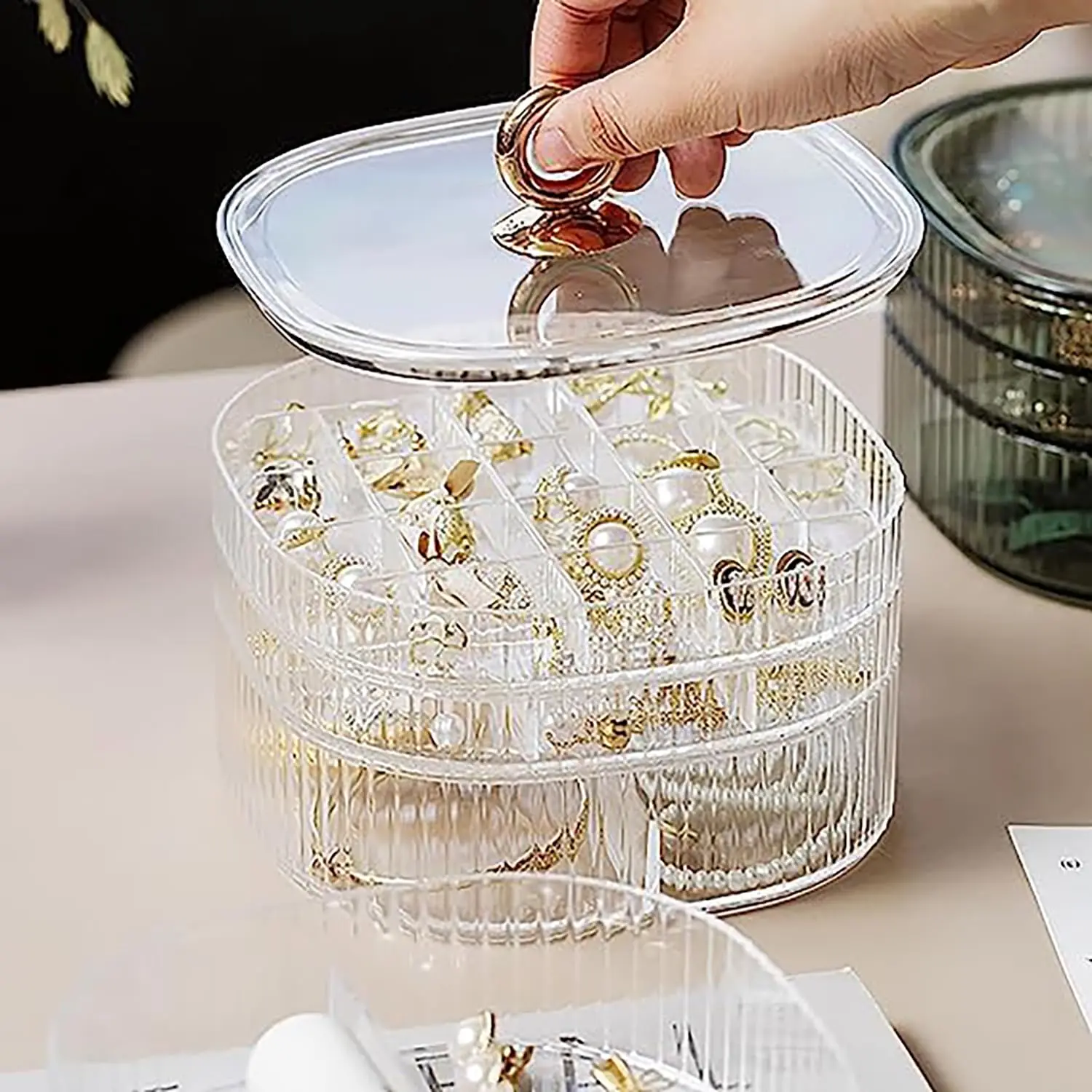 ジュエリーボックス、ハンドル付きジュエリーオーガナイザー、女 - Craft Embellishment Storage のレビューと価格