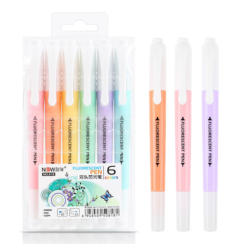 6 ピース/セットダブルヘッド蛍光蛍光ペンマーカーパステル描 - Stabilo Marker Boss のレビューと価格