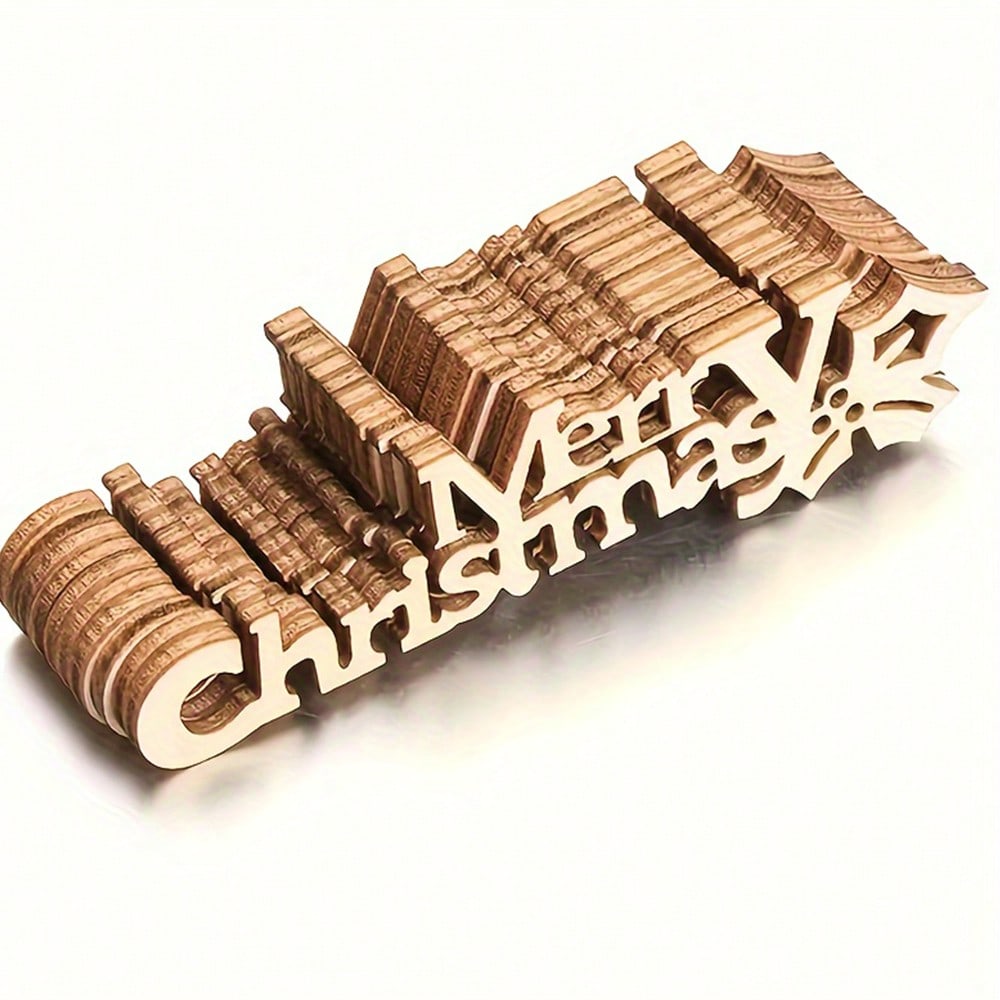 メリークリスマス木製カットアウト、未完成のレターピース、スラ - Craft Embellishments のレビューと価格